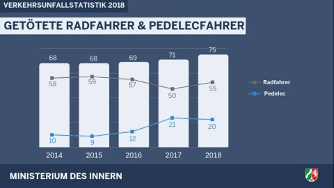 Getötete Radfahrer und Pedelecfahrer 2018