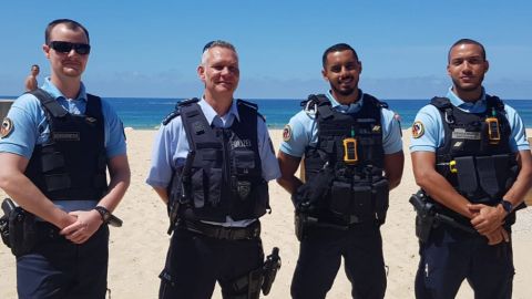 Kurze Pause am „Plage Centrale“ in Soorts-Hossegort mit Kollegen der „EGM de Mont-de-Marsan“